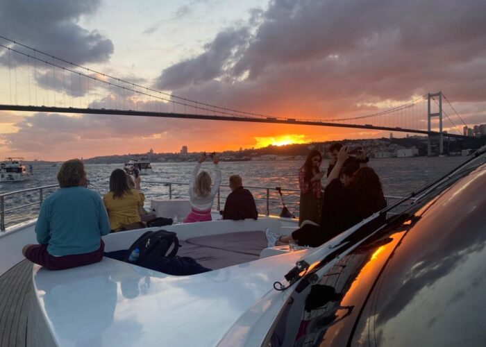 night yacht sunset